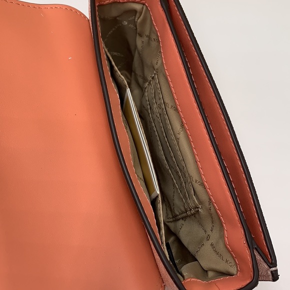 Michael Kors Carmen Small Monogram Flap Crossbody - Sherbert color - Picture 15 of 16